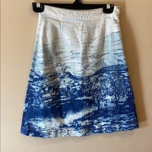 European Village print Anthropologie skirt